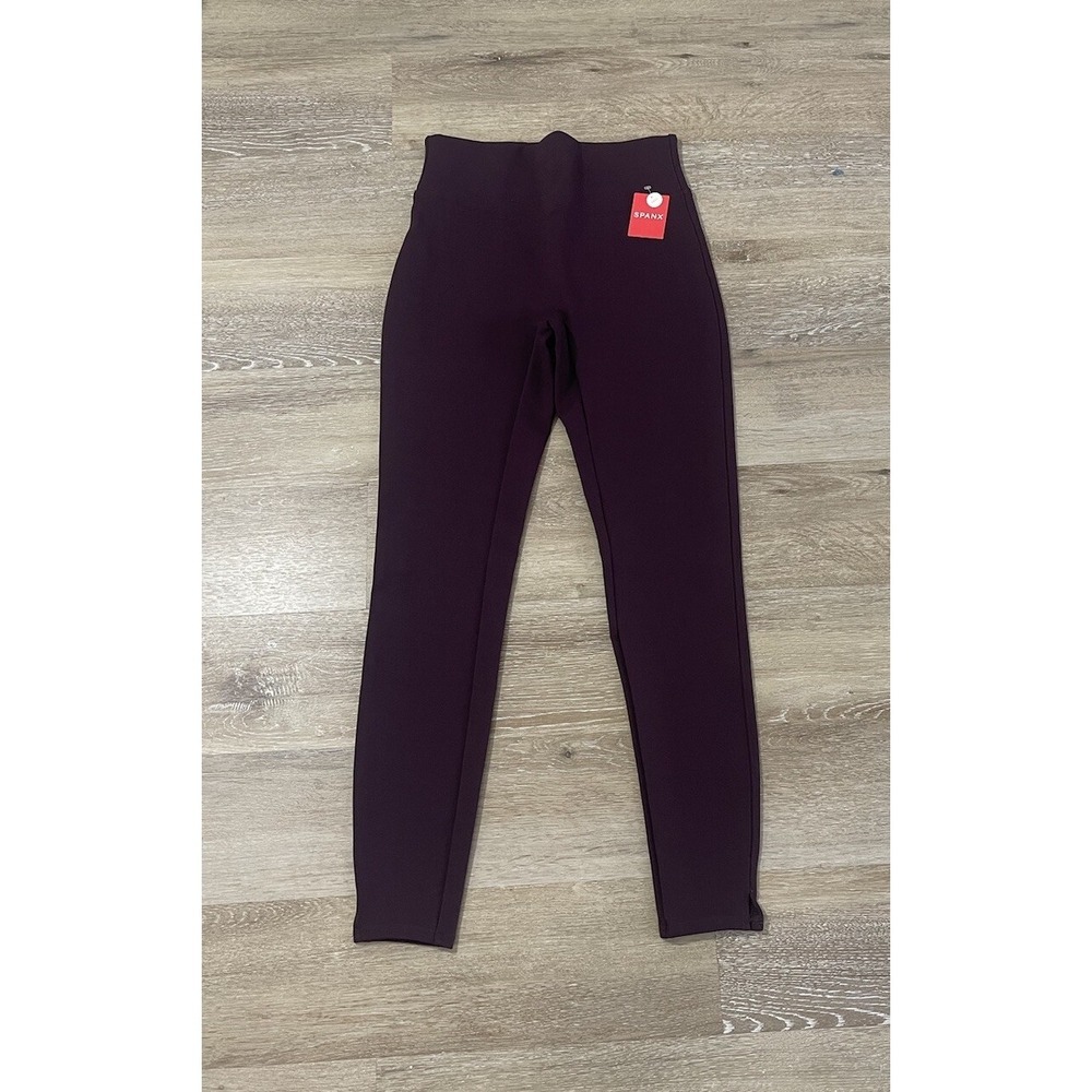 Spanx Ankle Length Ponte Hem Slit Leggings Tall Brandywine Small A370039 - Picture 3 of 12